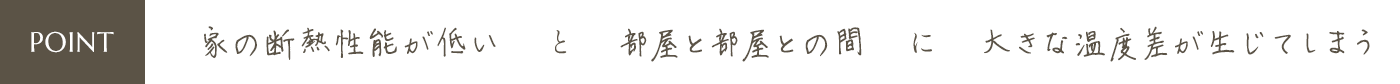 家の断熱性能が低いと部屋と部屋との間に大きな温度差が生じてしまう